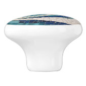 Faux Mosaic Aqua Blue Swirling Ocean Zee Wave Keramische Knop (Zijkant)