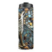 Faux Mosaic Tegel Wolf Howling bij de maan Thermosbeker (Voorkant)