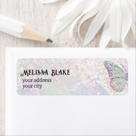faux nacre butterfly etiket