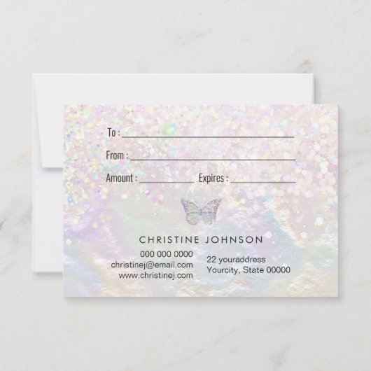 faux nacre butterfly gift (Achterkant)