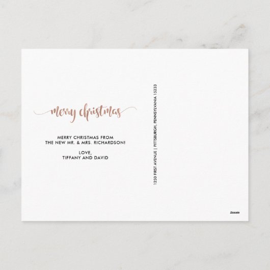 Faux nam Gouden Gehuwd en Vrolijke Foto | van Feestdagenkaart (Achterkant)