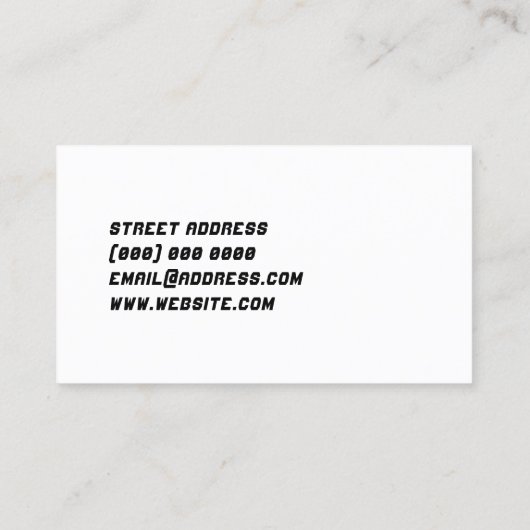 Faux nat oppervlak visitekaartje (Achterkant)