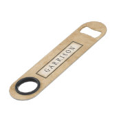 Faux Natural Leather Personalized Speed Flessenopener (Voorkant Gekanteld)