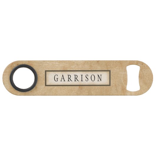 Faux Natural Leather Personalized Speed Flessenopener (Voorkant (Horizontaal))