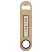 Faux Natural Leather Personalized Speed Flessenopener (Voorkant)