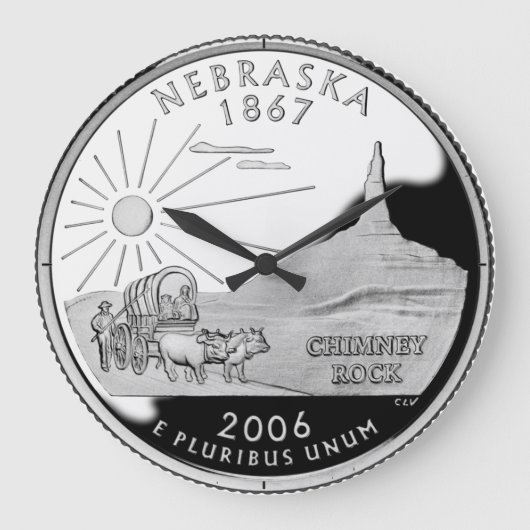 Faux Nebraska State Quarter Clock Grote Klok (Voorkant)