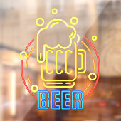 Faux Neon Beer Stein Foam Generic Raamsticker (Vel 2)