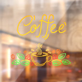 Faux Neon Coffee Bans uit Café Shop Raamsticker (Vel 2)
