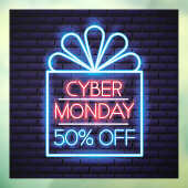 Faux Neon Cyber Maandag 50% Uitverkoop Bedrijfs Raamsticker (Vel 3)