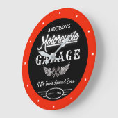 Faux Neon Garage Naam sinds datum Oranje zwart Grote Klok (Hoek)