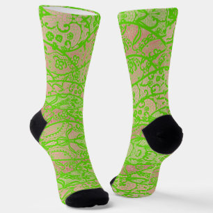 Faux Neon Green Lace Fishnet Sokken