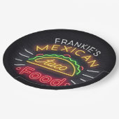 Faux Neon Mexican Food Taco Diner Papieren Bordje (Gekanteld)