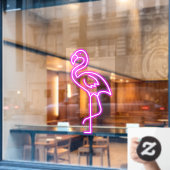 Faux Neon Pink Flamingo Tropical Shop Front Raamsticker (Cafe Raam)