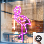 Faux Neon Pink Flamingo Tropical Shop Front Raamsticker (Cafe Raam)