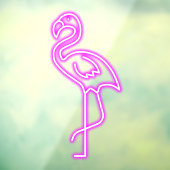 Faux Neon Pink Flamingo Tropical Shop Front Raamsticker (Vel 3)