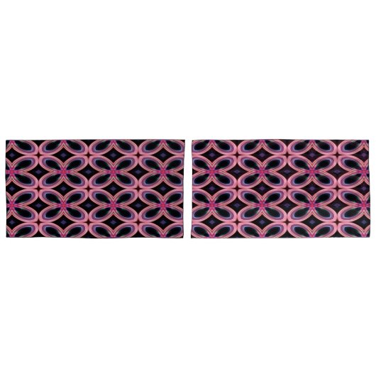 Faux Neon Pink Flower Power Kussensloop (Voorkant-Set)