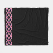 Faux Neon Pink Flower Power Lined Fleece Deken (Voorkant (Horizontaal))