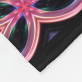 Faux Neon Pink Flower Power Lined Fleece Deken (Hoek)