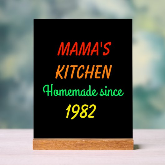 FAUX Neon Retro Style Mama's zelfgemaakte keuken Acryl Bord (Neutraal)