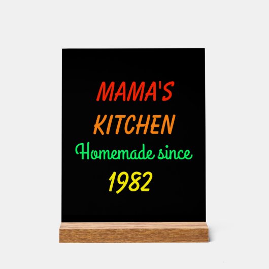 FAUX Neon Retro Style Mama's zelfgemaakte keuken Acryl Bord (Voorkant)