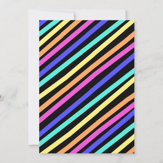 Faux Neon Roller Schaats Chalkboard Regenboogdag Kaart (Achterkant)