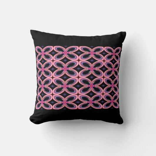 Faux Neon Roze Bloem Power 2 Kussen (Voorkant)