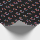 Faux Neon Valentijn Roze Blauw Rode Harten op zwar Cadeaupapier (Hoek)