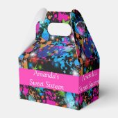 Faux Neon, Verf Splatter, Zoet Zestien, Aangepast Bedankdoosjes (Achterkant)