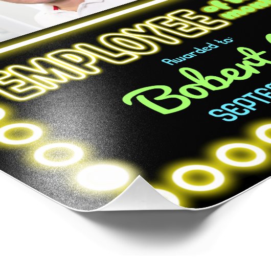 Faux neon werknemer van de maandelijkse fotoprijs foto afdruk (Hoek)