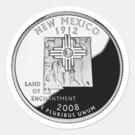 Faux New Mexico State Quarter Ronde Sticker