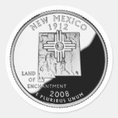 Faux New Mexico State Quarter Ronde Sticker (Voorkant)