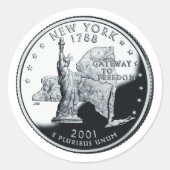 Faux New York State Quarter Sticker (Voorkant)