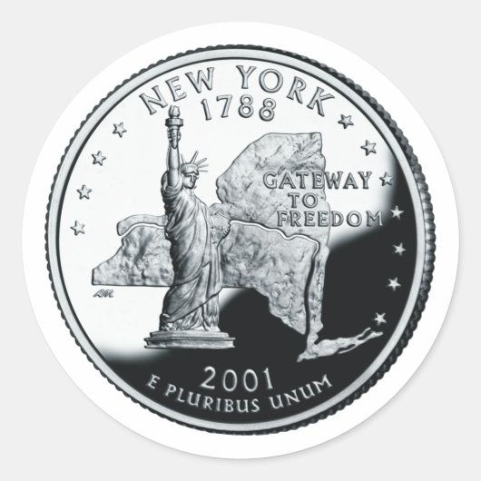 Faux New York State Quarter Sticker (Voorkant)