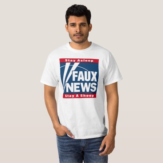 Faux News - Blijf slapen Blijf op een schaap van T T-shirt (Voorkant volledig)