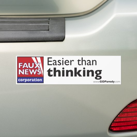 Faux News: Eenvoudiger dan denken Bumpersticker (Op auto)