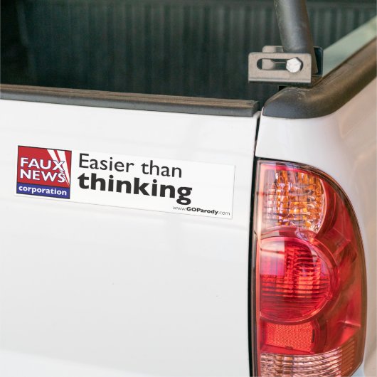 Faux News: Eenvoudiger dan denken Bumpersticker (Op Truck)