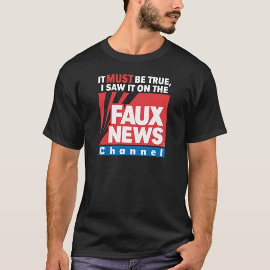 Faux News (op donker) T-shirt (Voorkant)