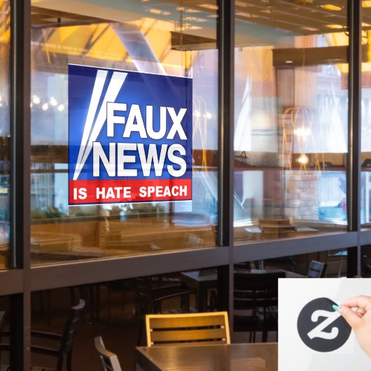Faux News Raamsticker (Restaurant Raam)