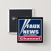 Faux News Vierkante Button 5,1 Cm (Voorkant /achterkant)