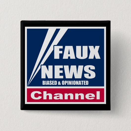 Faux News Vierkante Button 5,1 Cm (Voorkant)