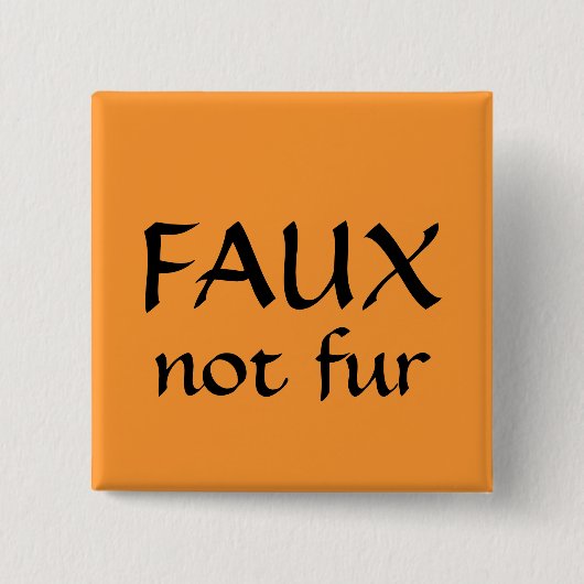 FAUX niet bont Vierkante Button 5,1 Cm (Voorkant)