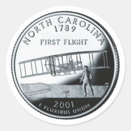 Faux North Carolina State Quarter Ronde Sticker