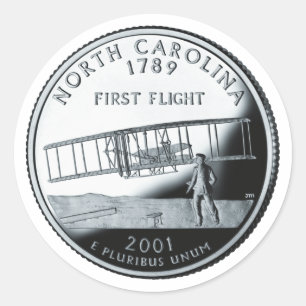 Faux North Carolina State Quarter Ronde Sticker