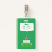 Faux Notitieboek Verpleegster Green Hall Pass Badg Badge (Voorkant met clip)