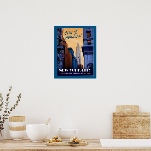 Faux  NYC Travel Poster (Keuken)
