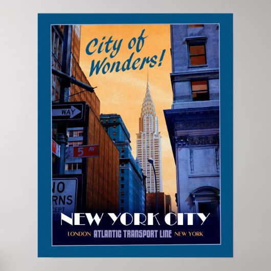Faux  NYC Travel Poster (Voorkant)