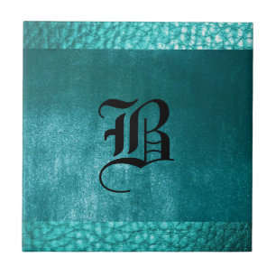 Faux Ocean Clear Blue Leather Tegel - Design B zwa Tegeltje