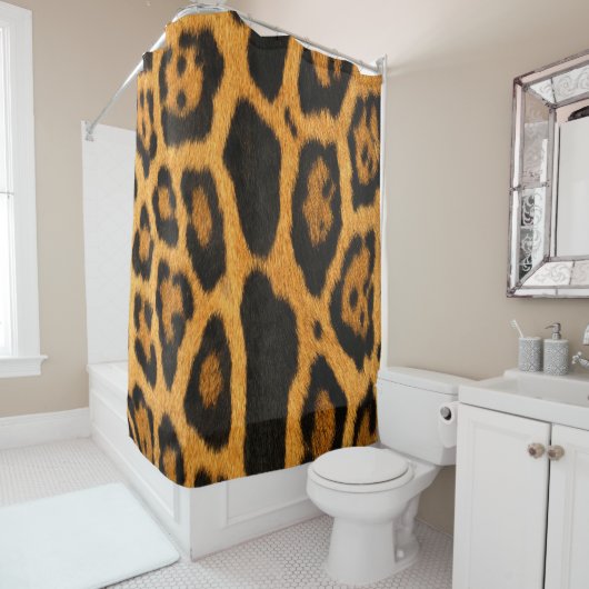 Faux Ocelot Skin Shower Curtain Douchegordijn (In situ)