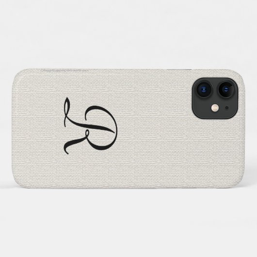 Faux Off White Burlap Custom Rustige Monogram Case-Mate iPhone Case (Achterkant (horizontaal))