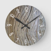 Faux Old Curved Cypress Tree Bark Ronde Klok (Voorkant)